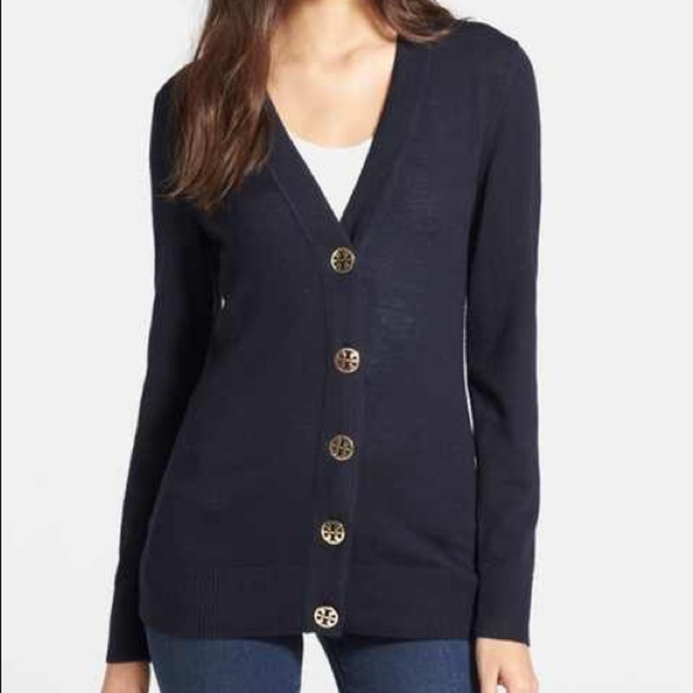 NWT TORY BURCH Simone Medium Navy Cardigan